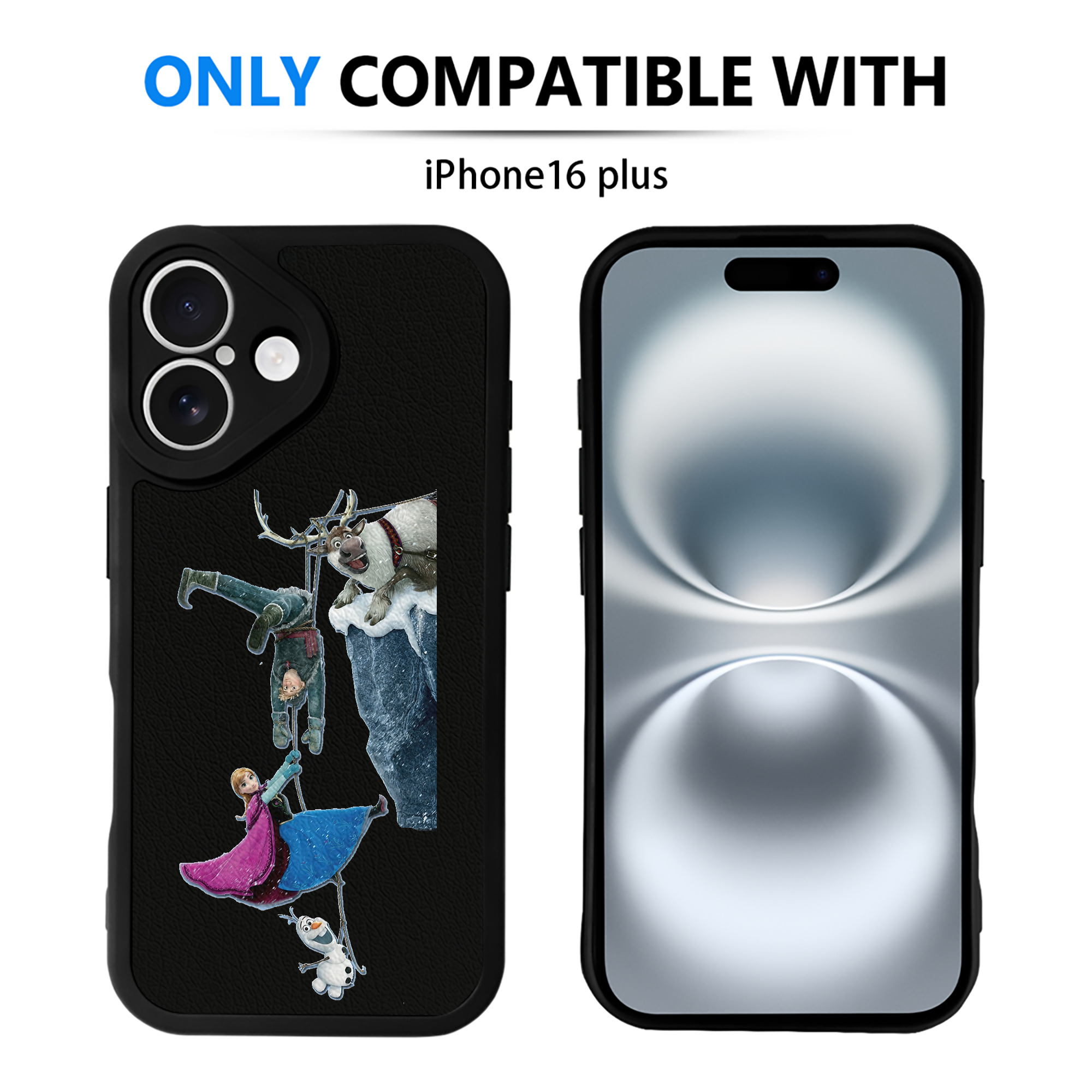 （画像用） アナと雪の女王 アンナ エルサ Frozen Anna Elsa 【iPhone 16シリーズ対応】シリコンスマホケース（レザー調） 材質：シリコン